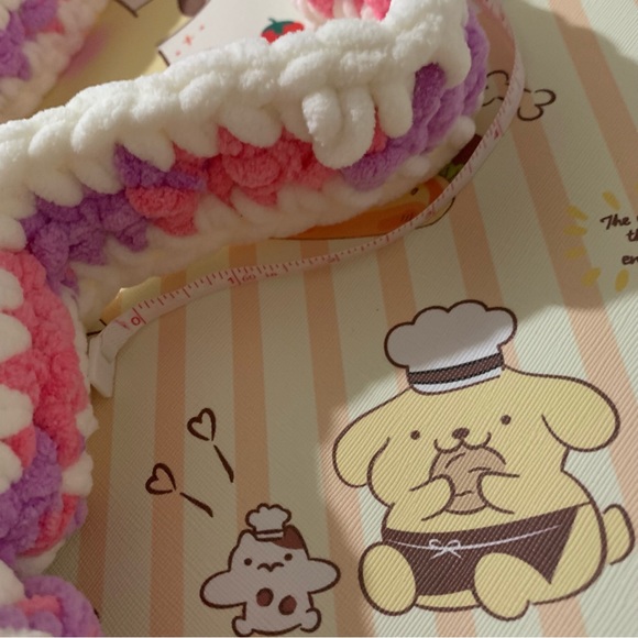 Crochet Pink, Purple and White Flower Design Bag - Picture 7 of 16